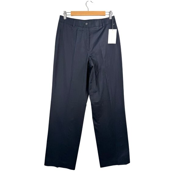 J.Crew cotton straight leg relaxed trouser pants dark navy 90s preppy sz 10 - Picture 1 of 7